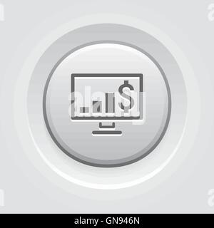 Business Chart on Desktop Icon Stock Vector