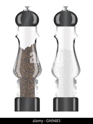 Glass Salt And Pepper Stock Vector