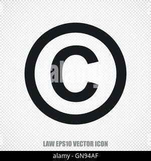 Law vector Copyright icon. Modern flat design. Stock Vector