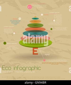 Vintage eco infographic with fir-tree. Stock Vector