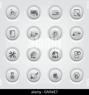 Repair Service and Maintenance Icons Set Stock Vector