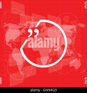 vector quotation marks with thin line speech bubble. concept of citation, info, testimonials, notice, textbox. isolated on white Stock Vector