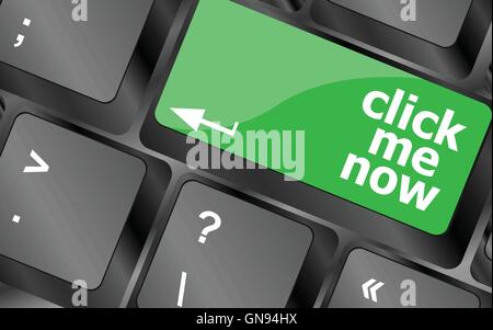 Keyboard with click me now button, internet concept. Keyboard keys icon button vector. Keyboard Icon, Keyboard Icon Vector, Keyb Stock Vector