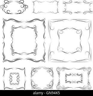 Vector Calligraphic Frames Set Stock Vector