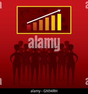 business growth graph by team efficiency concept design Stock Vector