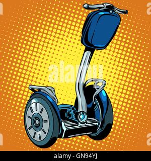Abstract electric scooter with flashlight segway Stock Vector