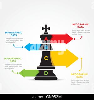 creative business info-graphic by chess king design vector Stock Vector