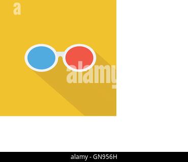 3D glasses icon , Flat design style, vector illustration. long s Stock Vector