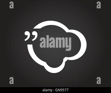 vector quotation marks with thin line speech bubble. concept of citation, info, testimonials, notice, textbox. isolated on white Stock Vector