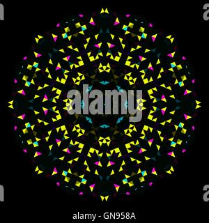 Abstract Geometric Bright Kaleidoscope Pattern. Circle Symmetric Design Stock Vector