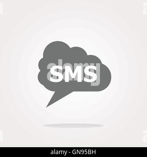 vector sms glossy web icon isolated on white background Stock Vector