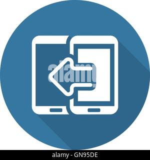 Data Transfer Icon. Flat Design. Stock Vector