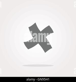 vector Glossy plus icon isolated on white background Stock Vector