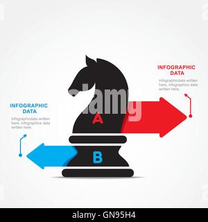 creative business info-graphic by chess Knight design vector Stock Vector