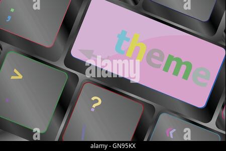 theme button on computer keyboard keys, business concept vector keyboard key. keyboard button. Vector illustration Stock Vector