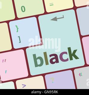 black enter button on computer pc keyboard key vector illustration Stock Vector
