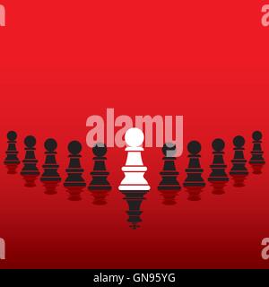 white pawn become leader show to black pawn pieces concept design vector Stock Vector
