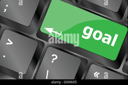 Goal button on computer keyboard - business concept. Keyboard keys icon button vector Stock Vector