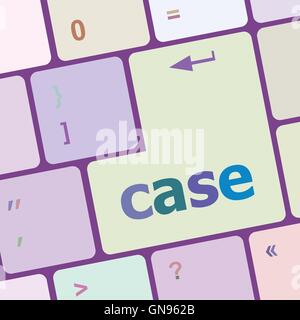 case word on keyboard key, notebook computer button vector illustration Stock Vector