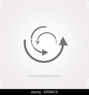 vector abstract circles lines (arrows) on web glossy icon (button) Stock Vector