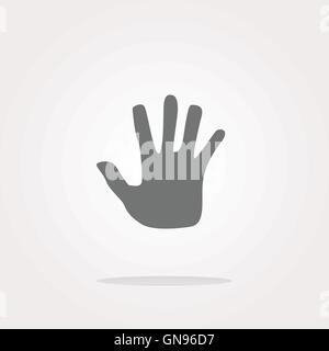 vector hand icon on web button. Web Icon Art. Graphic Icon Drawing Stock Vector