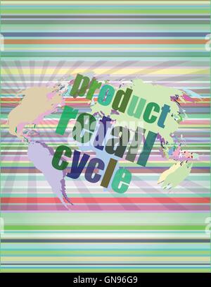 product retail cycle - digital touch screen interface vector illustration Stock Vector