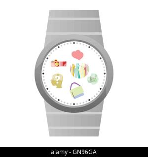 Vector Smart Watch Icons isolated on white Stock Vector