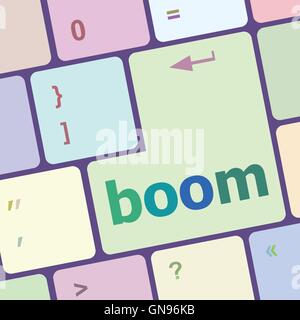 boom button on computer pc keyboard key vector illustration Stock Vector