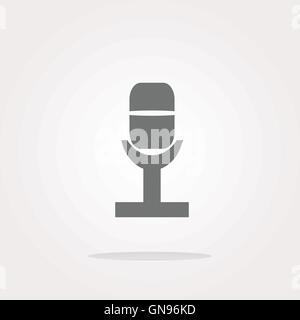 vector Retro microphone icon glossy button Stock Vector
