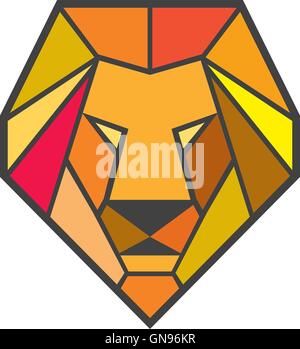 Lion Head Low Polygon Stock Vector