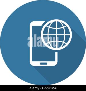 International Roaming Icon. Flat Design. Stock Vector