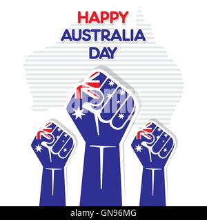 happy Australia day greeting design using hand vector Stock Vector