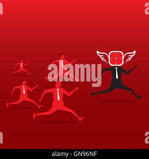 men follow the clock head businessmen concept design vector Stock Vector