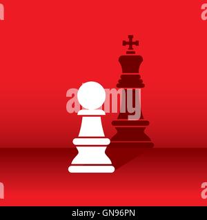 chess pawn dream become a king, shadow like king concept design vector Stock Vector