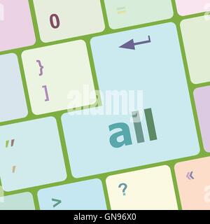 all words concept with key on keyboard vector illustration Stock Vector