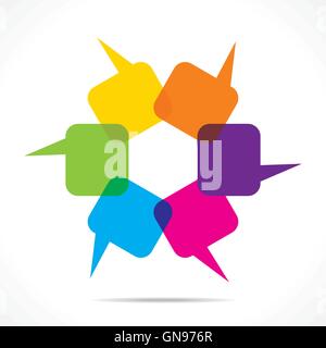 colorful message bubble arrange round shape design vector Stock Vector