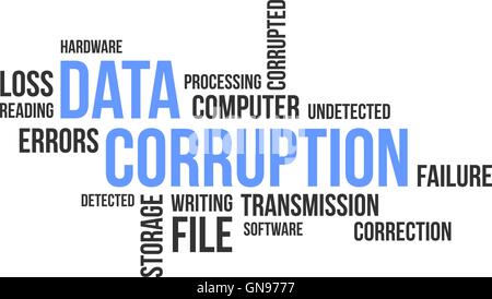 word cloud - data corruption Stock Vector