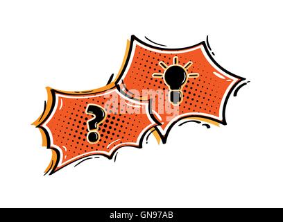 comic bubbles with question mark and bubl Stock Vector