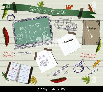 Back to school scrapbooking poster2. Stock Vector