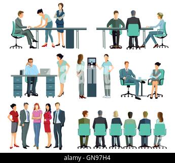 Working and Distribution in the Offic Stock Vector