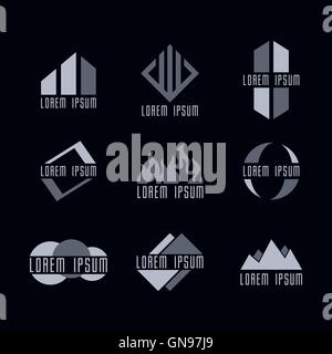 business icon logo template set Stock Vector