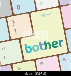 bother button on computer pc keyboard key vector illustration Stock Vector