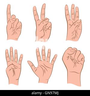 counting number 1,2,3,4,5,0 by using finger design concept vector Stock Vector