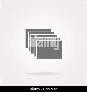 vector folders on web icon, button isolated on white Stock Vector