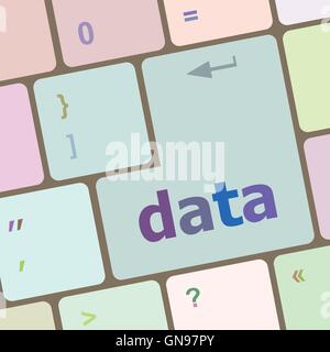 Data concept: computer keyboard with word Data vector illustration Stock Vector