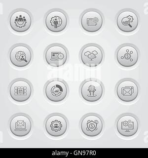 Flat Design Business Icons Set. Stock Vector