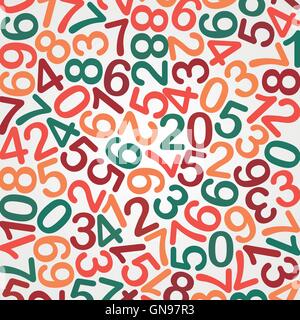 Abstract Education background: multicolor Numbers ?n White, vector illustration Stock Vector