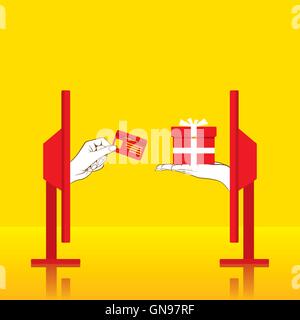 online shopping or buying gift concept design vector Stock Vector