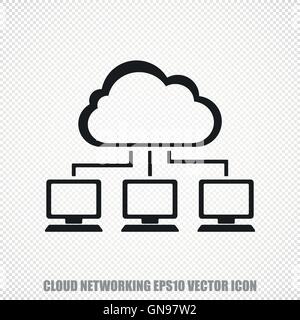 Cloud computing vector Cloud Network icon. Modern flat design. Stock Vector