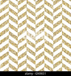 Seamless chevron pattern. Glittering golden surface Stock Vector
